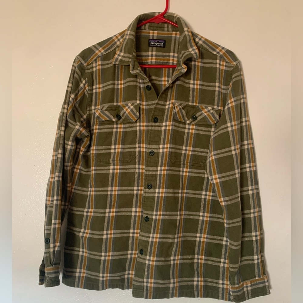 Patagonia Olive Plaid Shirt Jacket